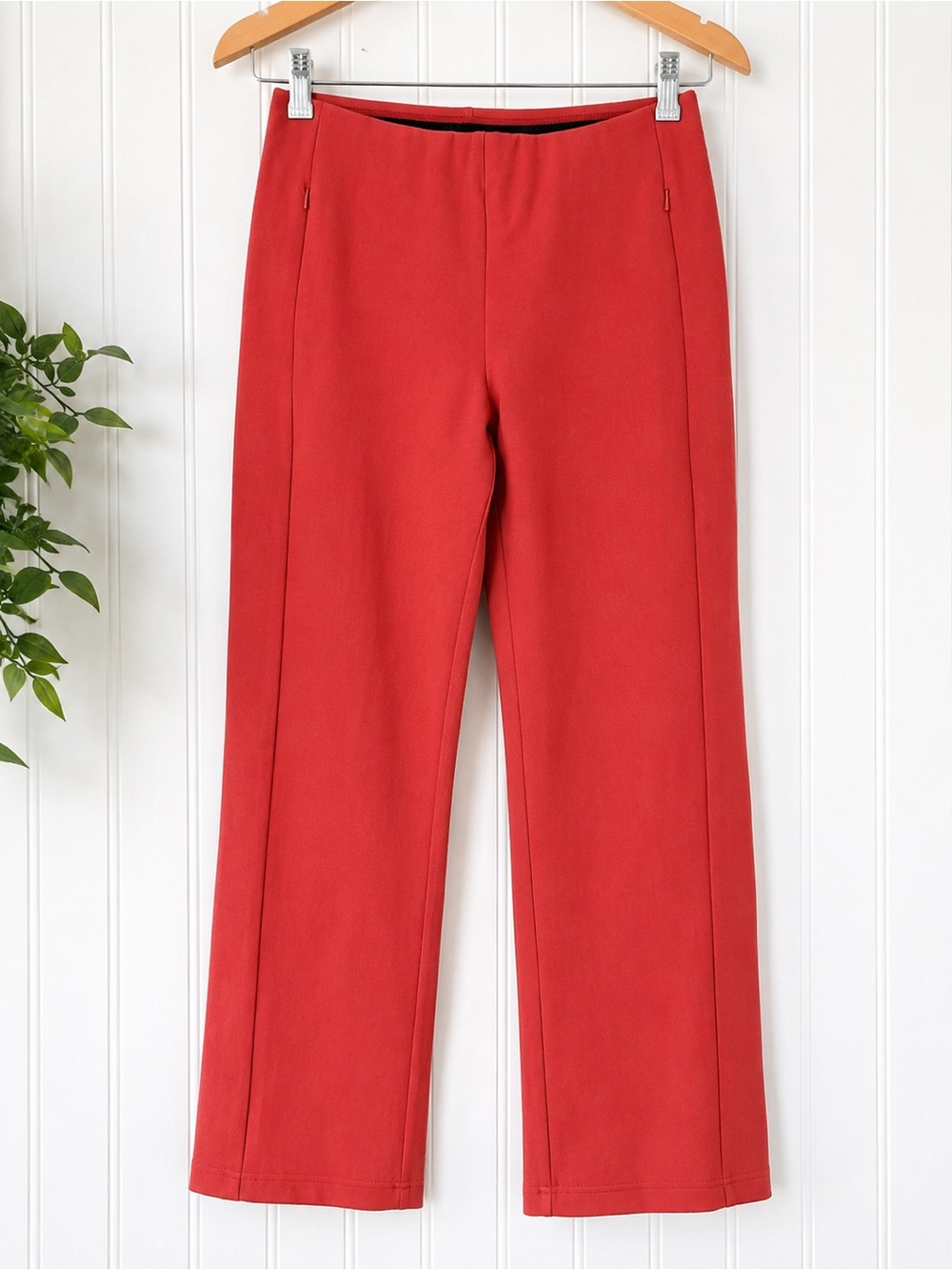 Betabrand Monroe Crop Straight Trouser Burnished Coral Performance Pants Medium